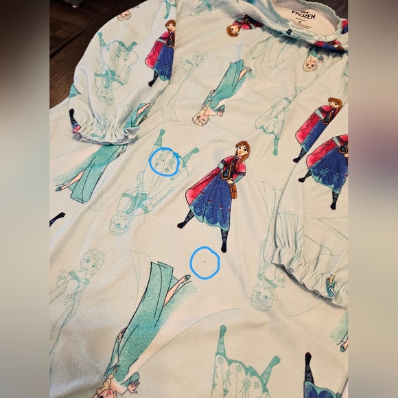 Disney Frozen and Minnie Mouse Kids Nightgowns - Blue and Pink Size 8 - Picture 5 of 5